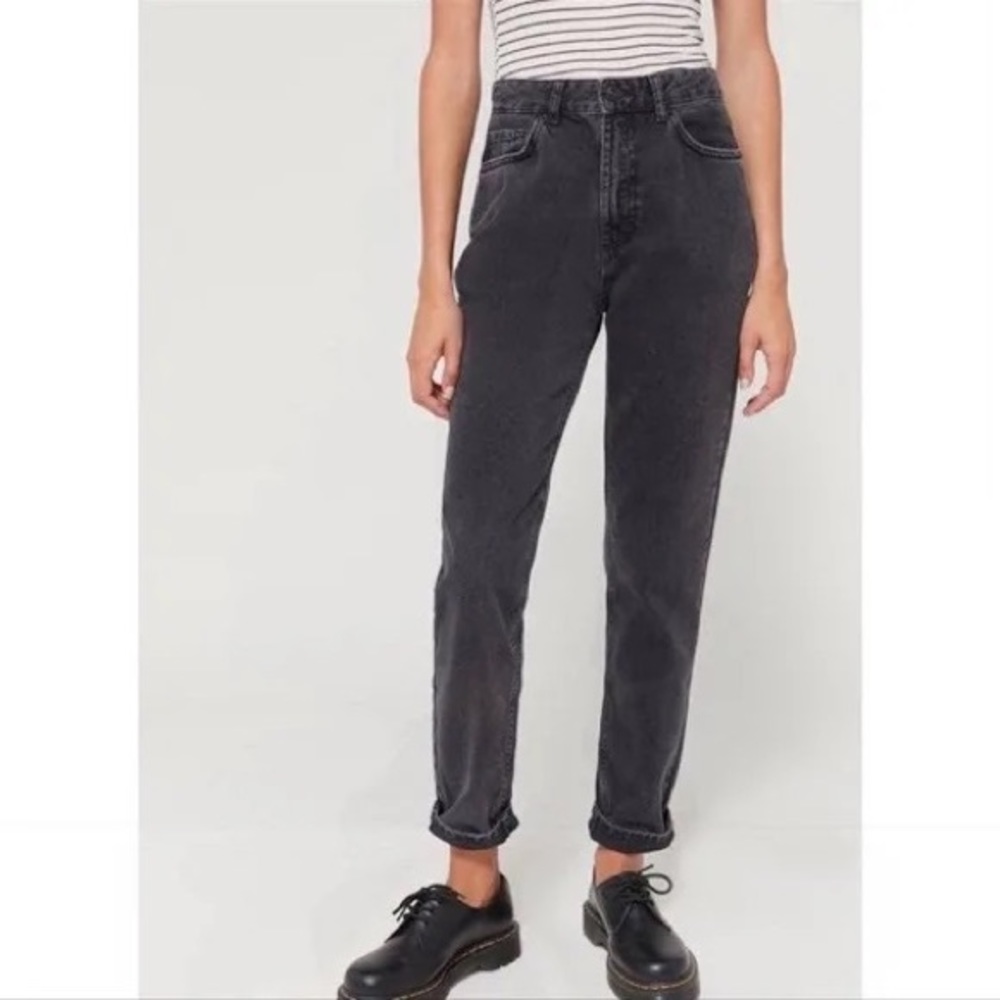 Urban Outfitters BDG High-waisted Mom Jean In Washed Blacked Denim Size: 28
